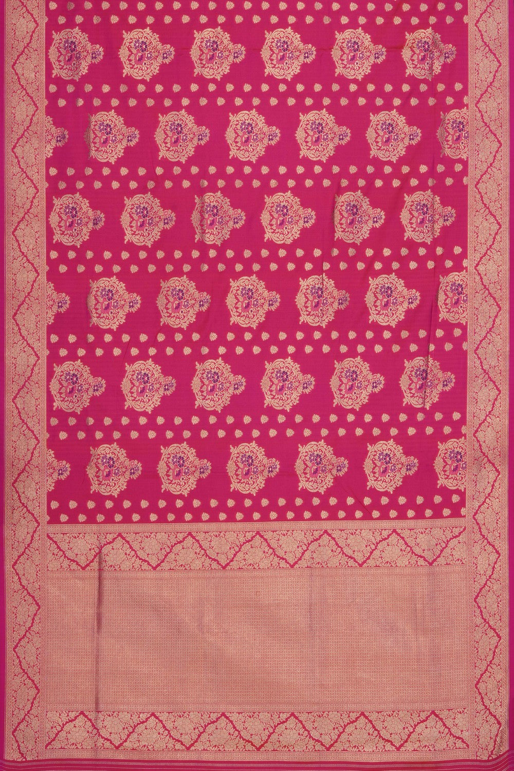 Image of Pink Banarasi Brocade Katan Silk Saree