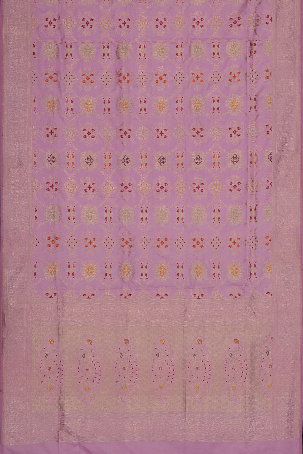 Image of Pink Banarasi Brocade Katan Silk Saree
