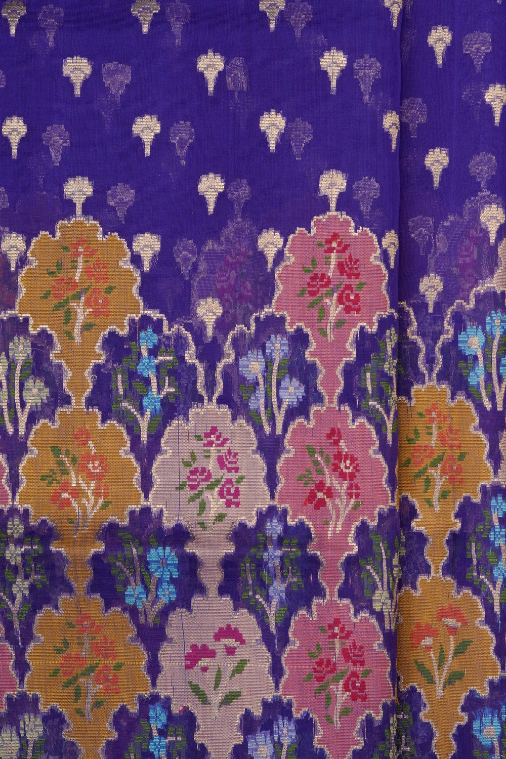 Image of Purple Kora Banarasi Saree
