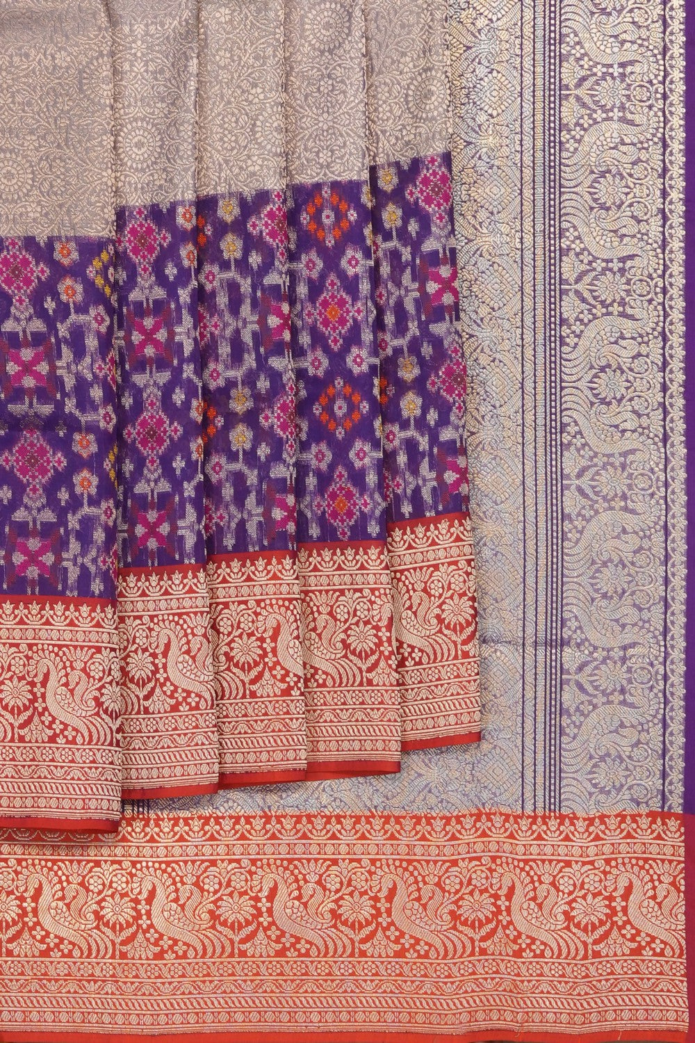 Image of Patola Fusion Kora Banarasi Saree