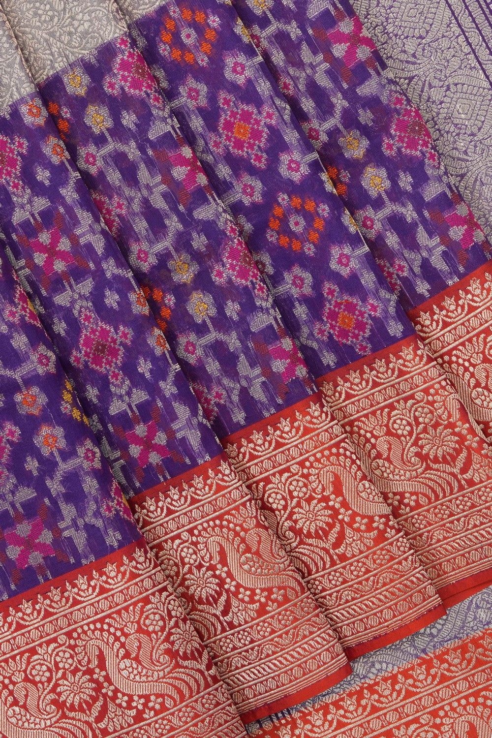Image of Patola Fusion Kora Banarasi Saree