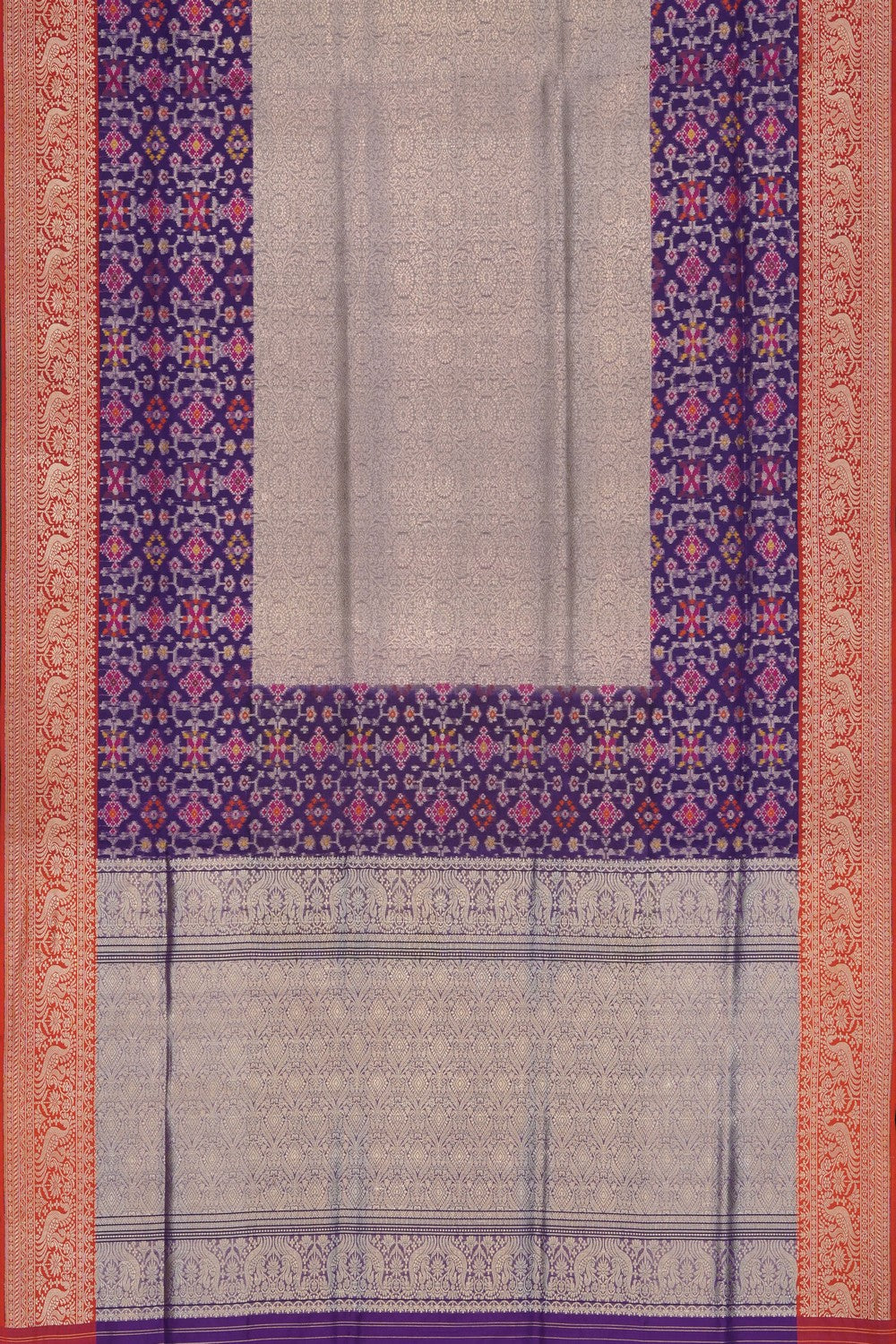 Image of Patola Fusion Kora Banarasi Saree