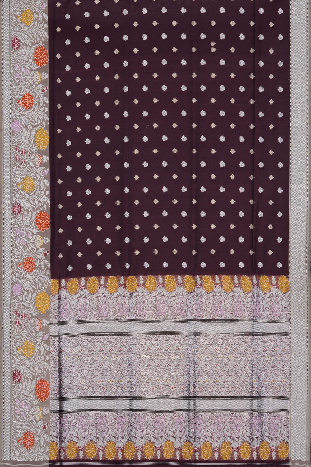 Image of Caramel Brown Kora Banarasi Saree