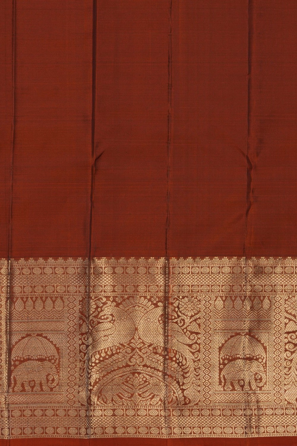 Image of Brown Kanchipattu Kattam Saree