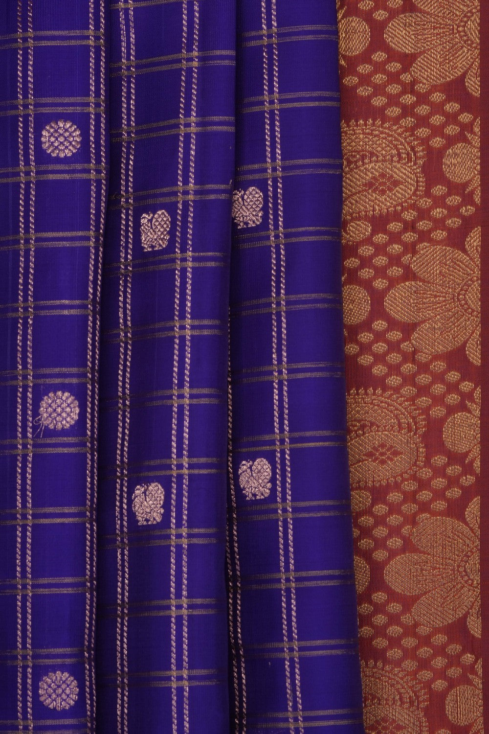 Image of Purple Kanchipattu Kattam Saree