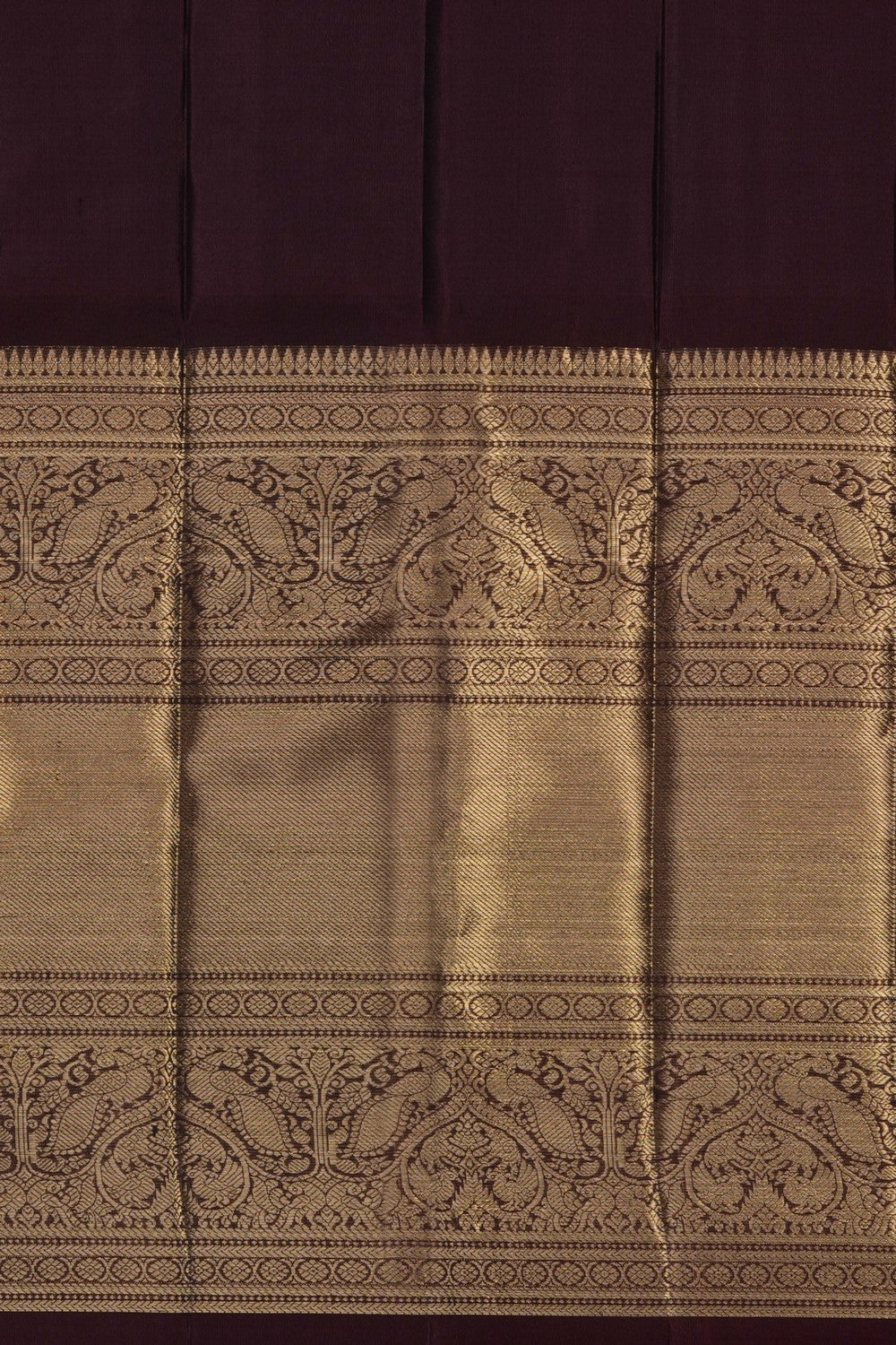 Image of Rust-Orange Kanchipattu Kattam Saree