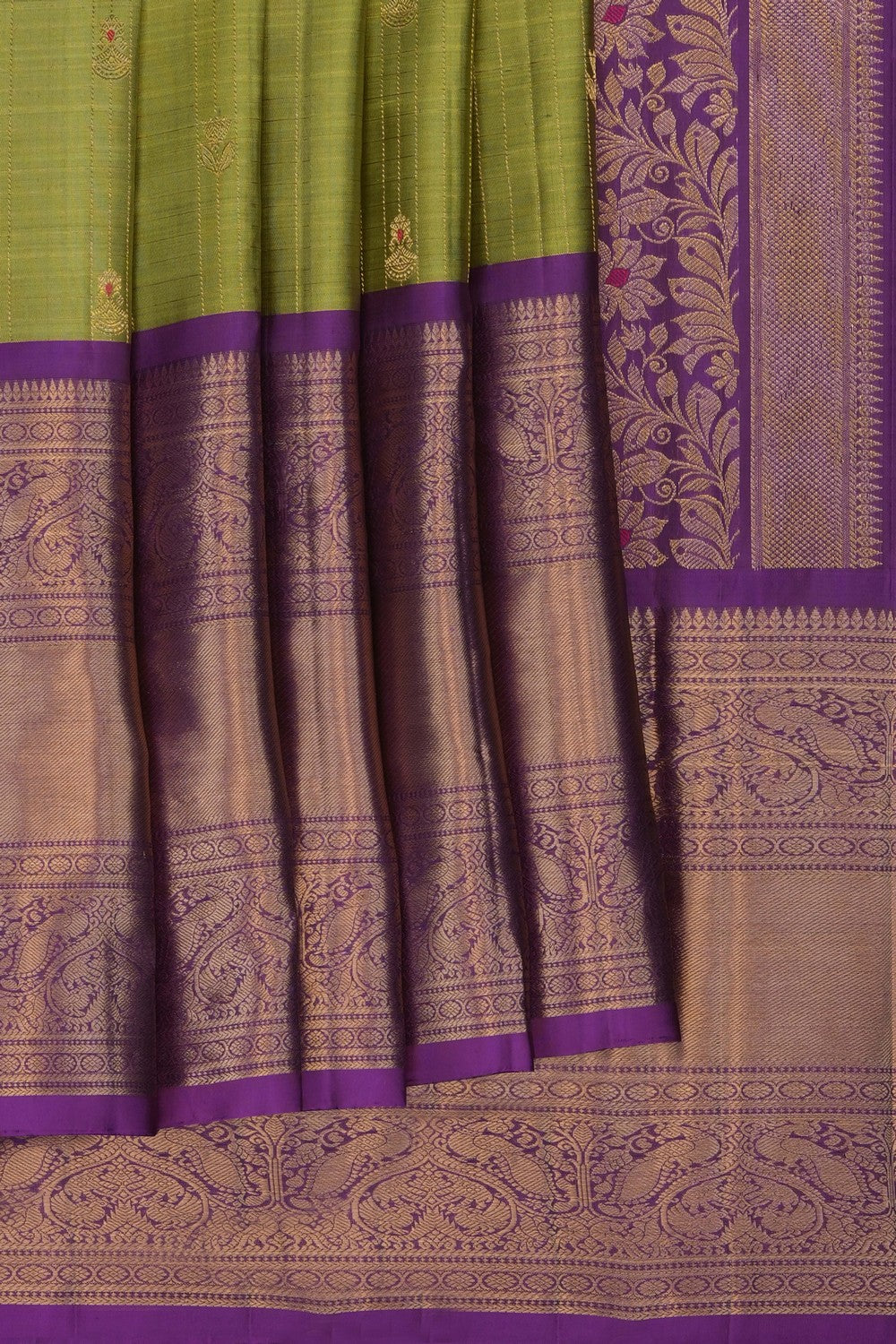 Image of Green Kanchipattu Kattam Saree