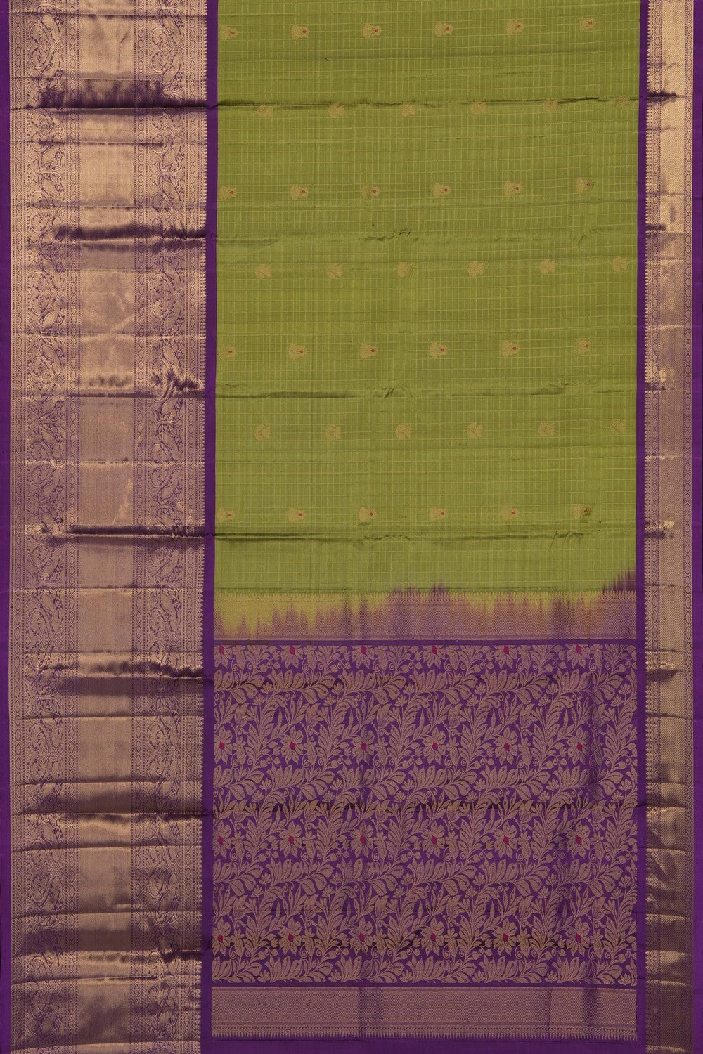 Image of Green Kanchipattu Kattam Saree
