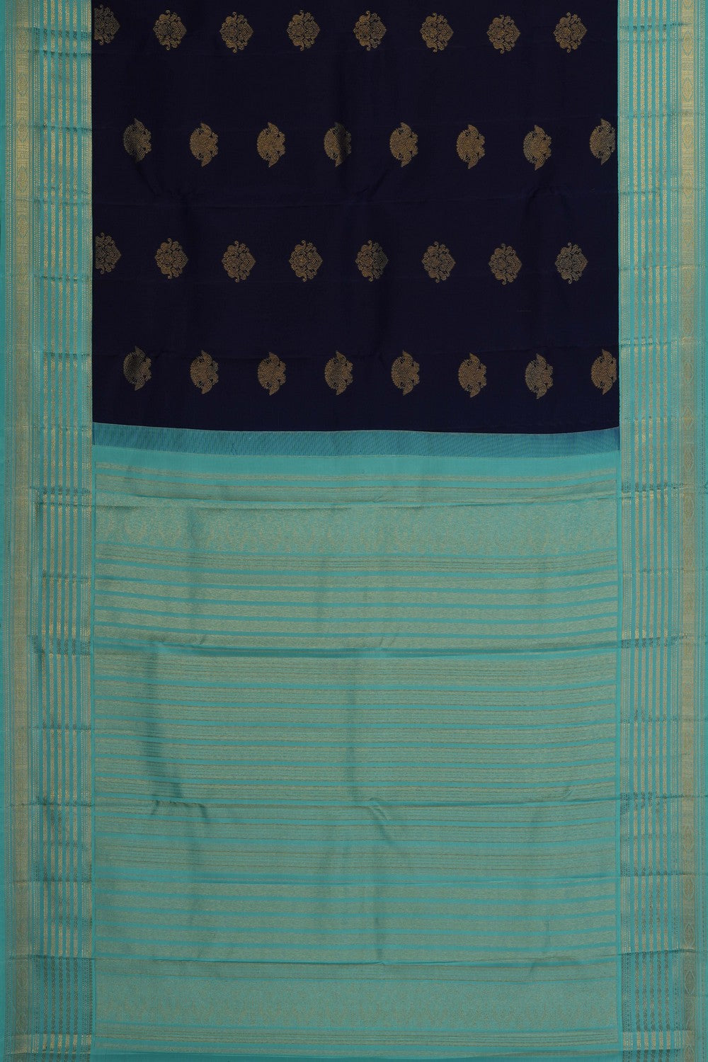 Image of Navy Blue Kanchipattu Saree