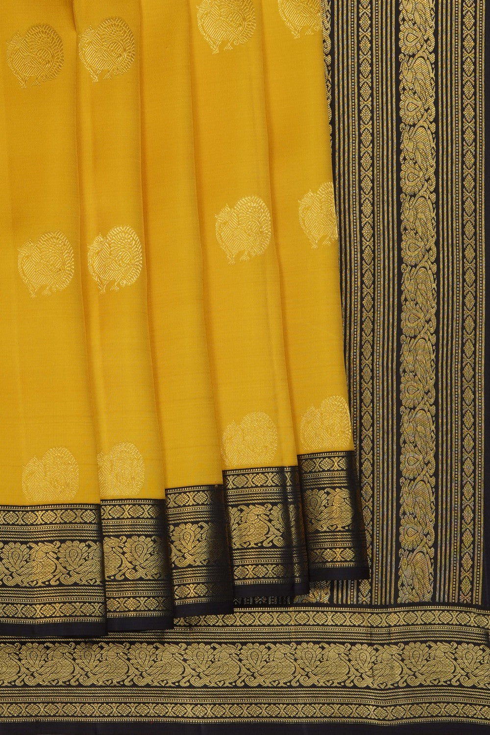 Image of Mustard Kanchipattu Saree