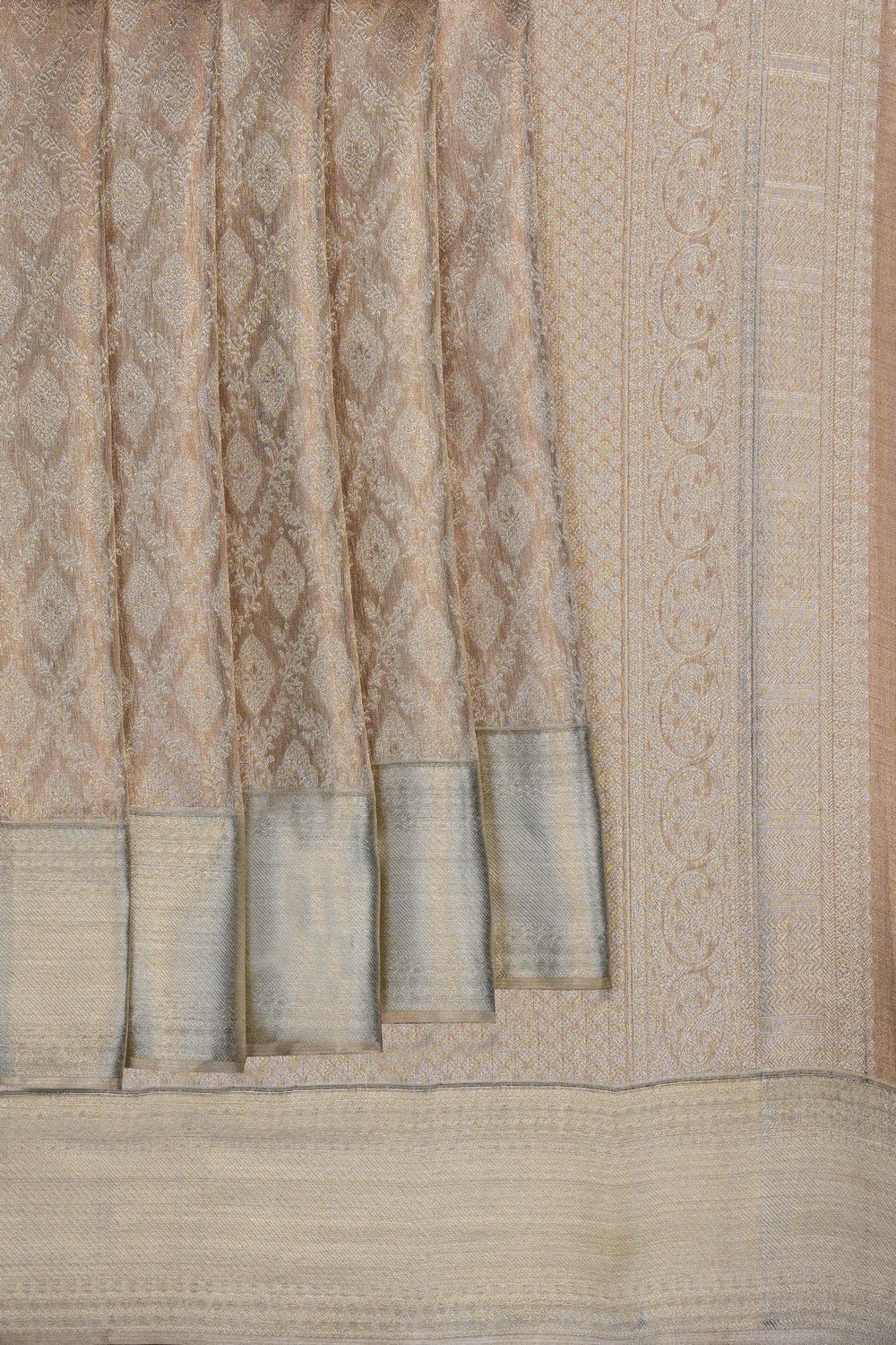 Image of Silver Kanchipattu Tissue Brocade Saree
