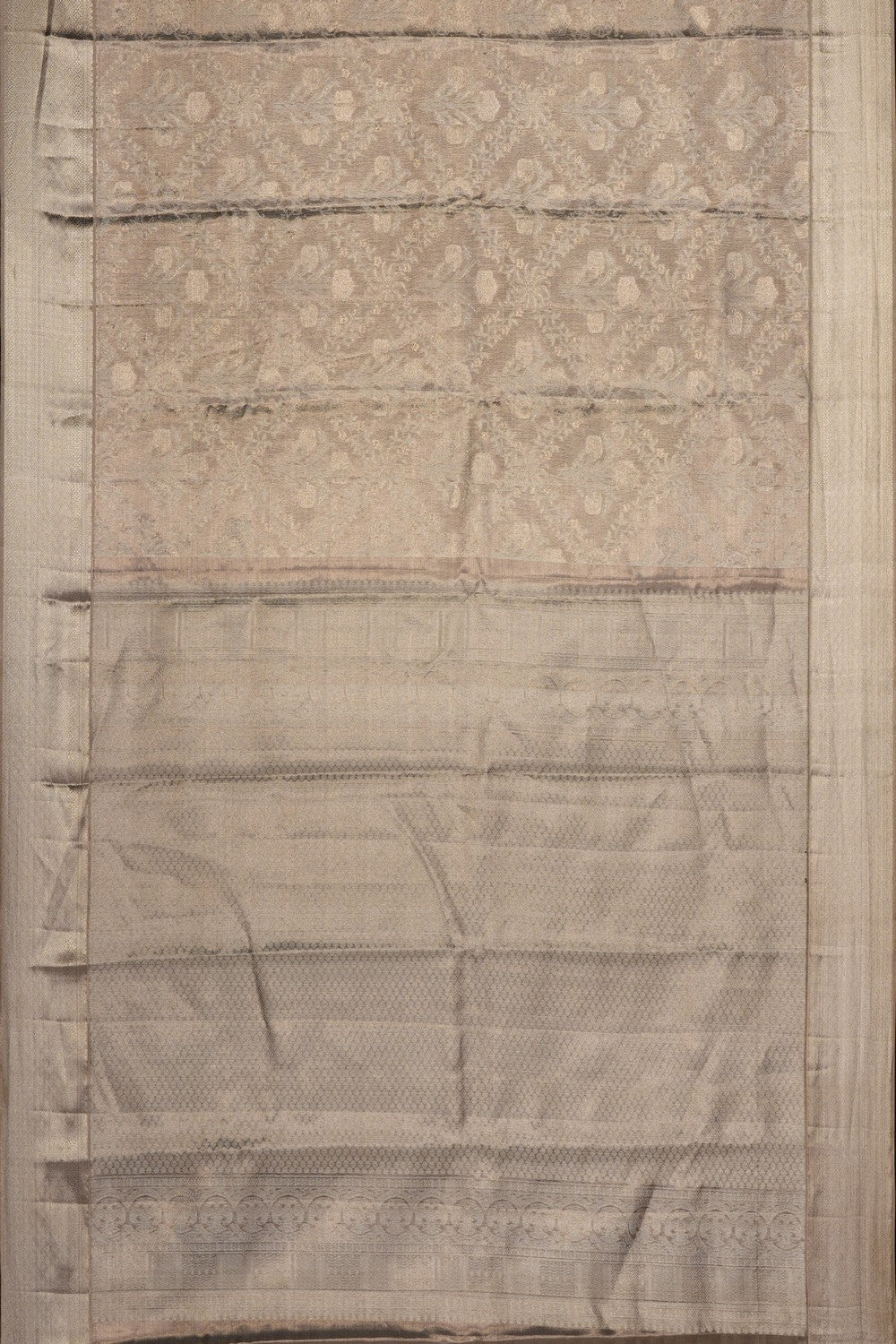 Image of Silver Kanchipattu Tissue Brocade Saree