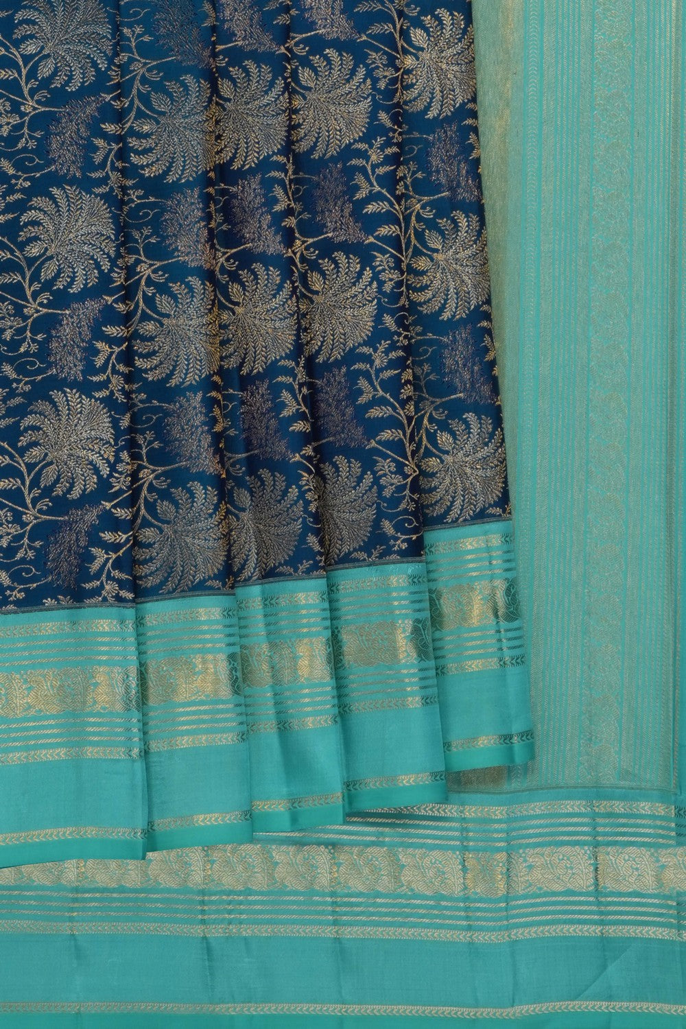 Image of Blue Kanchipattu Brocade Saree