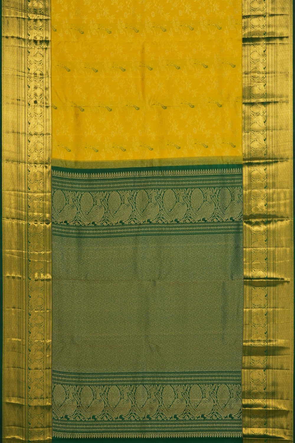 Image of Yellow Kanchipattu Brocade Saree