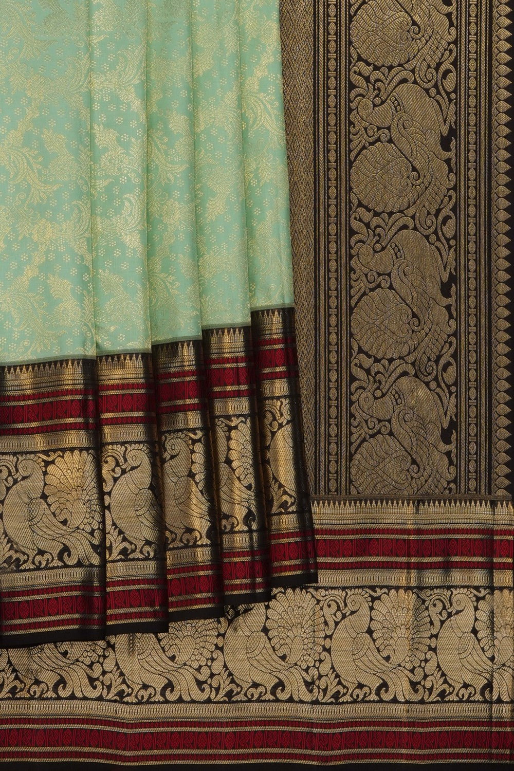 Image of Aqua Green Kanchipattu Brocade Saree