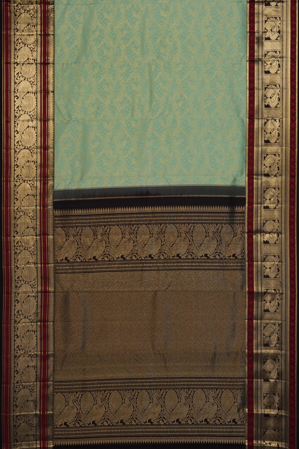 Image of Aqua Green Kanchipattu Brocade Saree