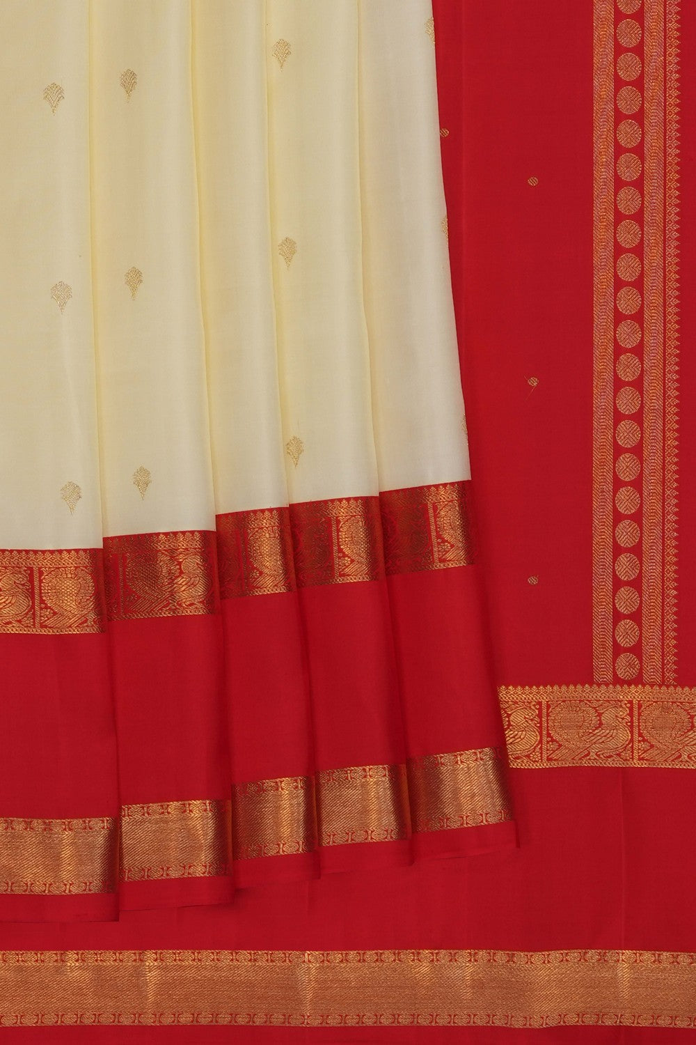 Image of Cream Kanchipattu Saree