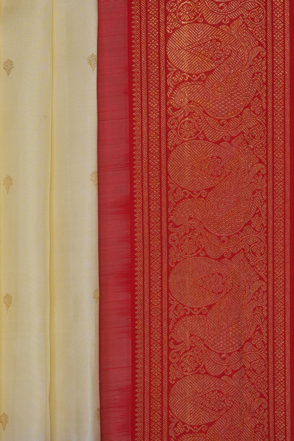 Image of Cream Kanchipattu Saree