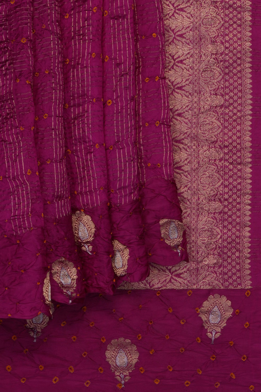 Image of Pink Bandhani Saree