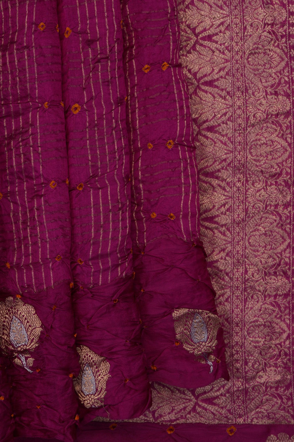 Image of Pink Bandhani Saree