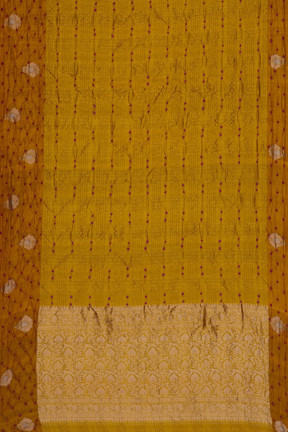 Image of Mustard Bandhani Saree