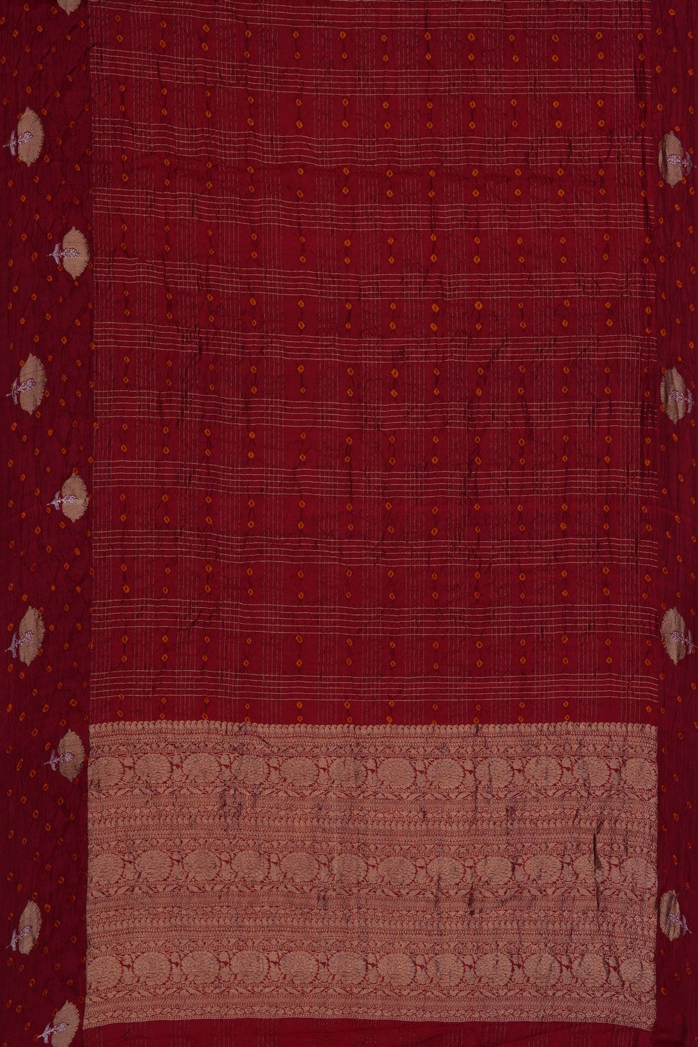 Image of Red Bandhani Saree