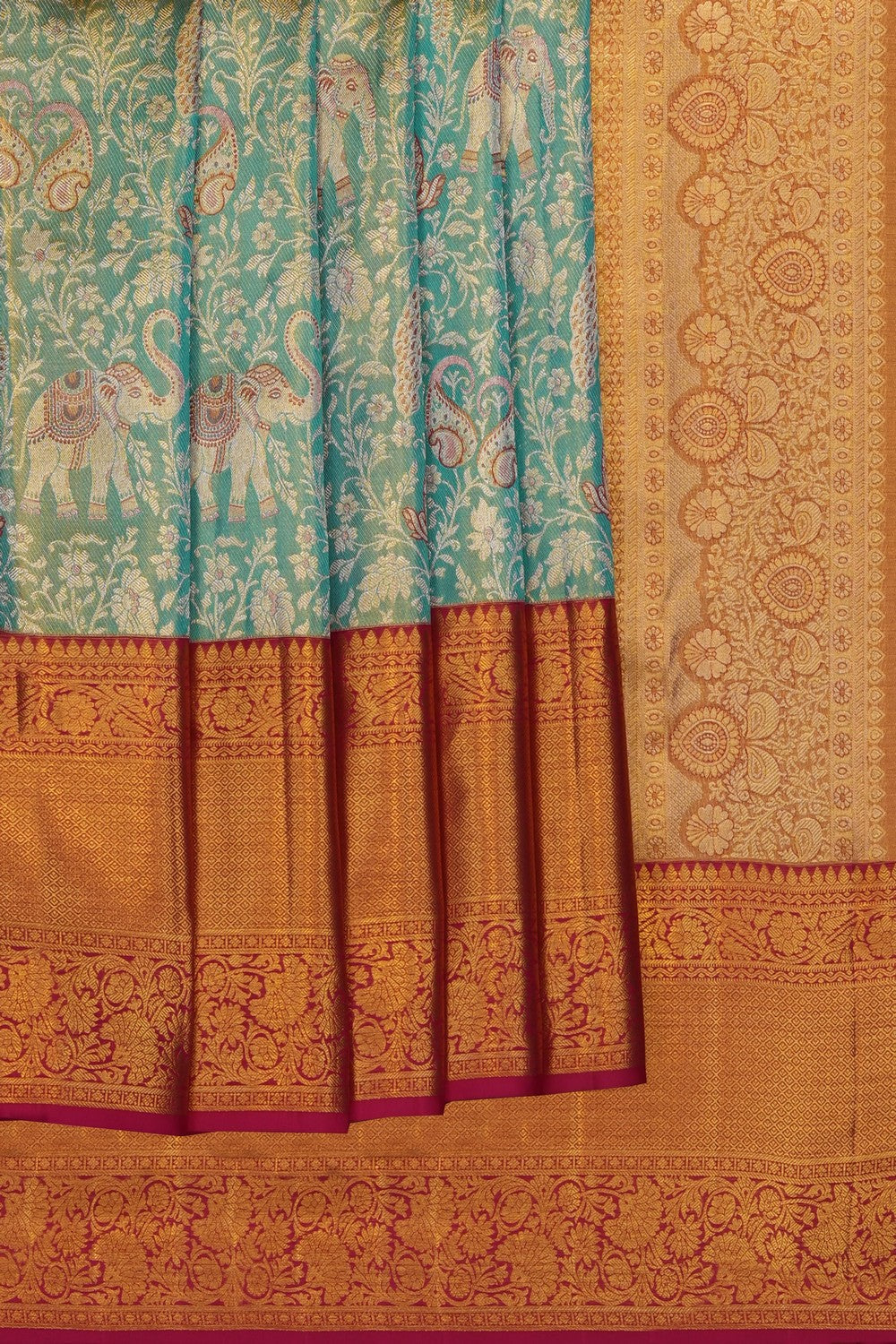 Image of Sea Green Kanchipattu Brocade Saree