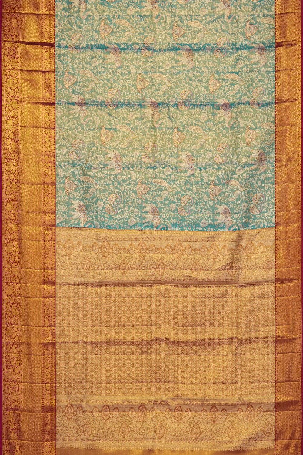 Image of Sea Green Kanchipattu Brocade Saree