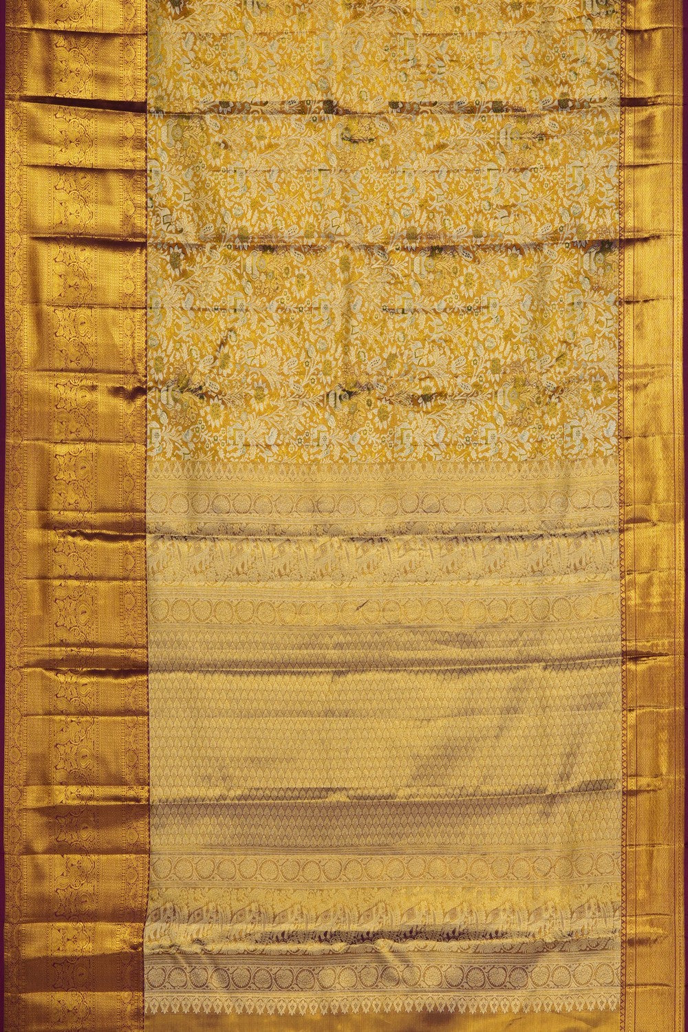 Image of Vintage Gold Kanchipattu Brocade Saree