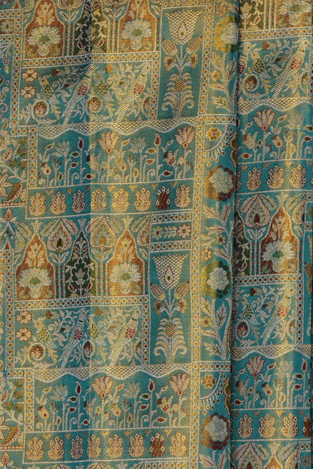 Image of Sea Green Kanchipattu Tissue Brocade Saree