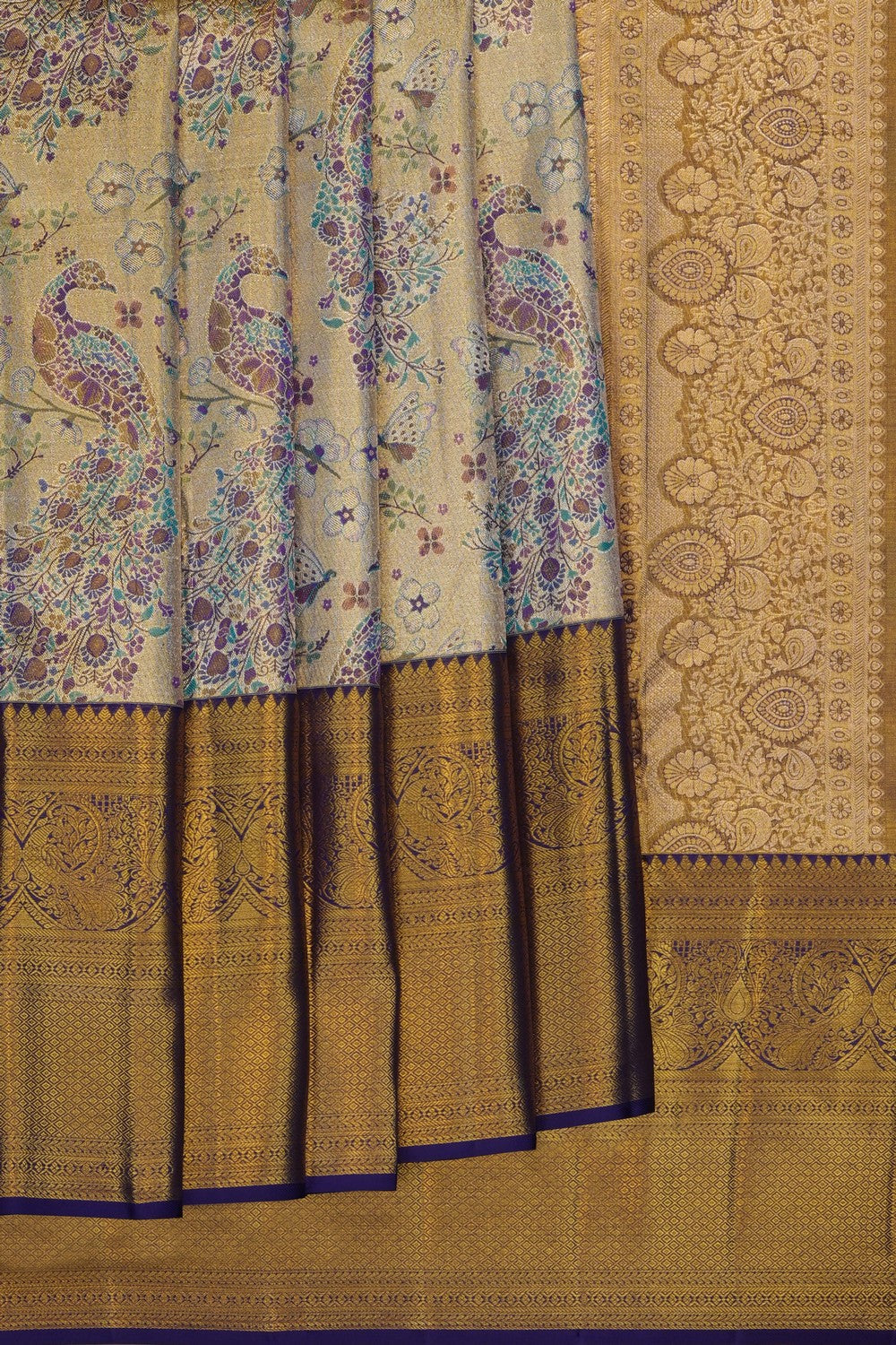 Image of Vintage Gold Kanchipattu Brocade Saree