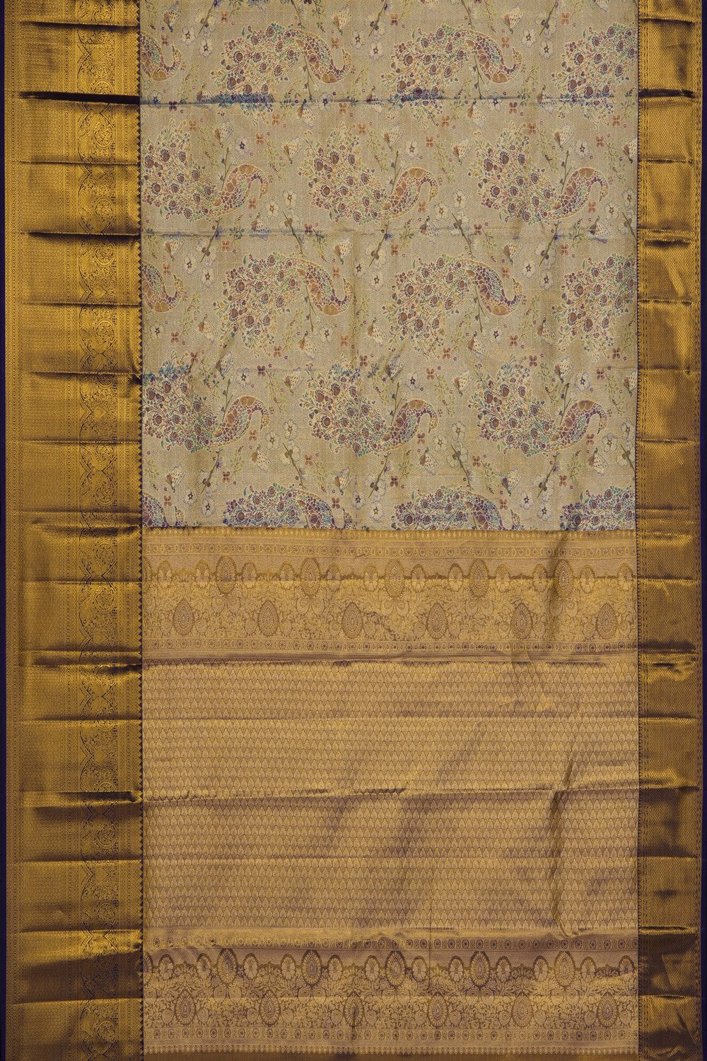 Image of Vintage Gold Kanchipattu Brocade Saree
