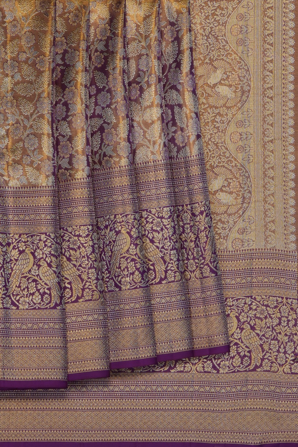 Image of Gold Kanchipattu Tissue Brocade Saree