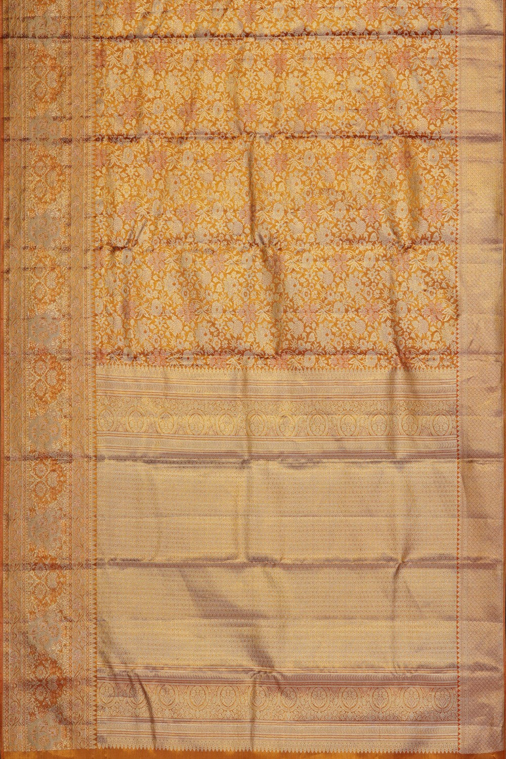 Image of Gold Kanchipattu Tissue Brocade Saree