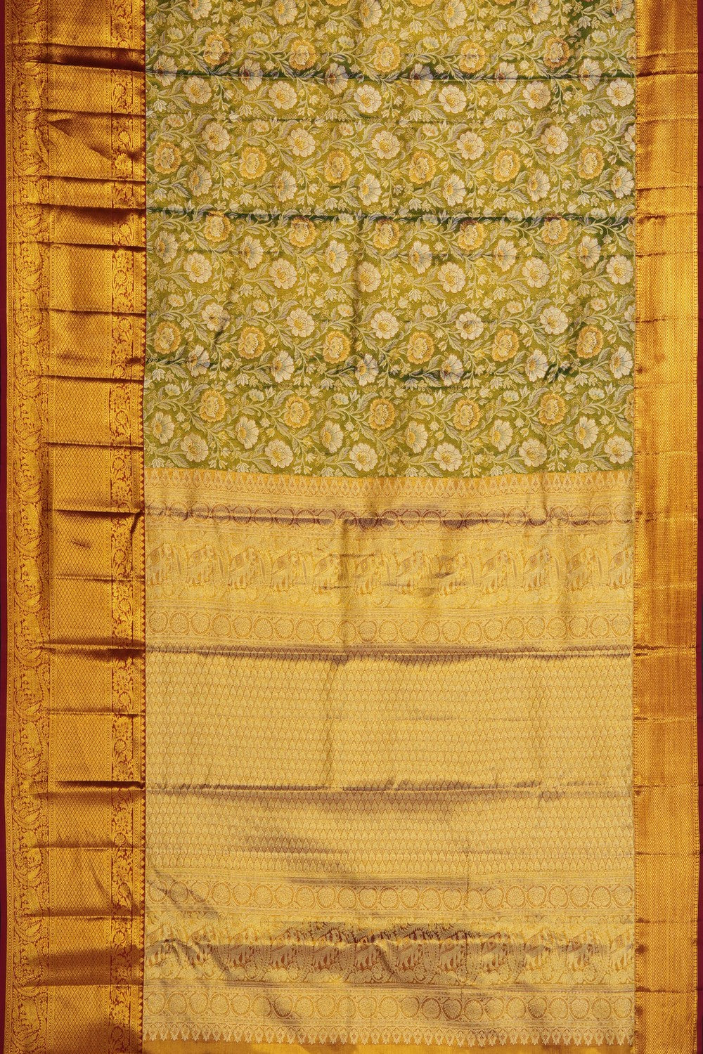Image of Gold Kanchipattu Tissue Brocade Saree