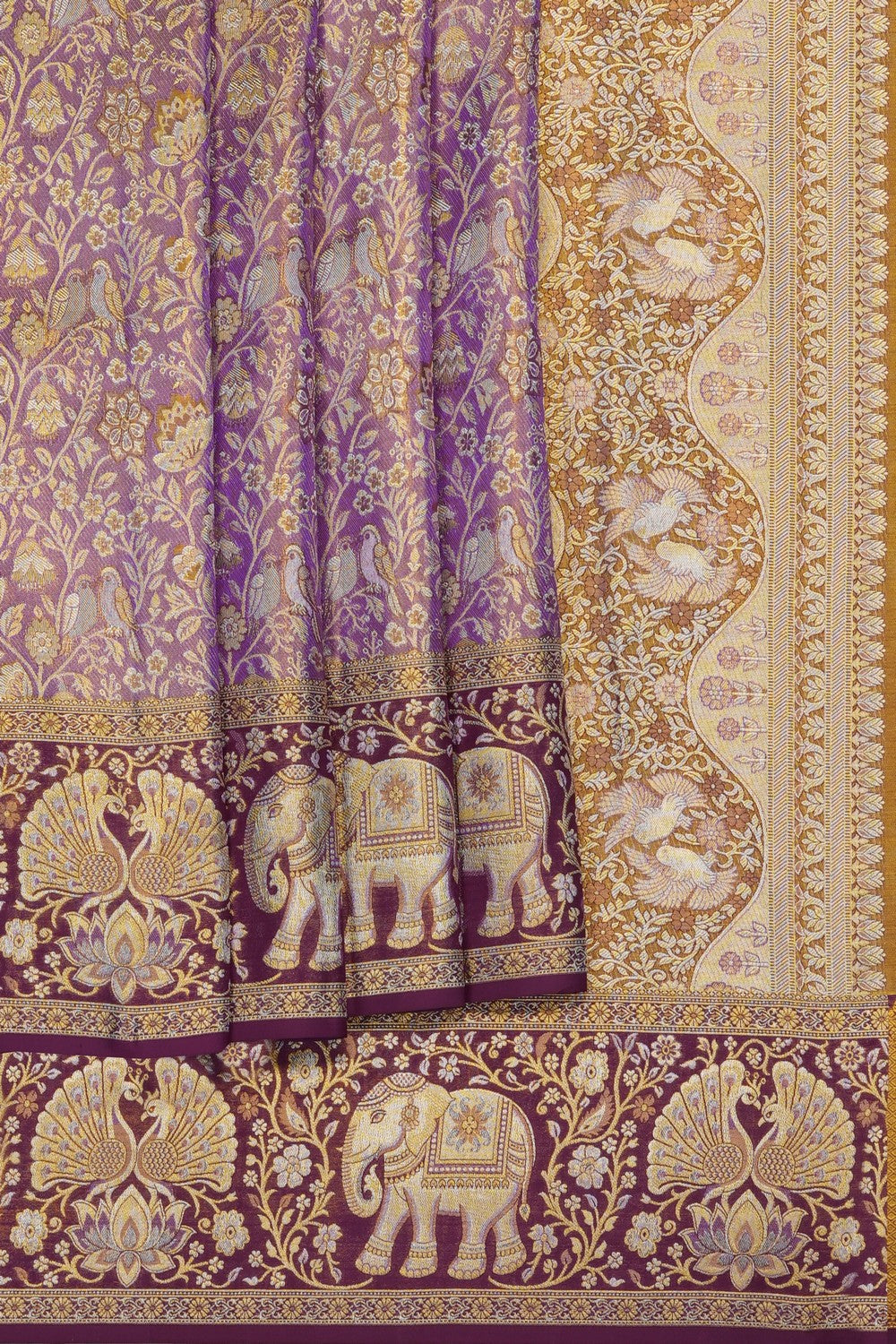 Image of Vintage Purple Kanchipattu Brocade Saree
