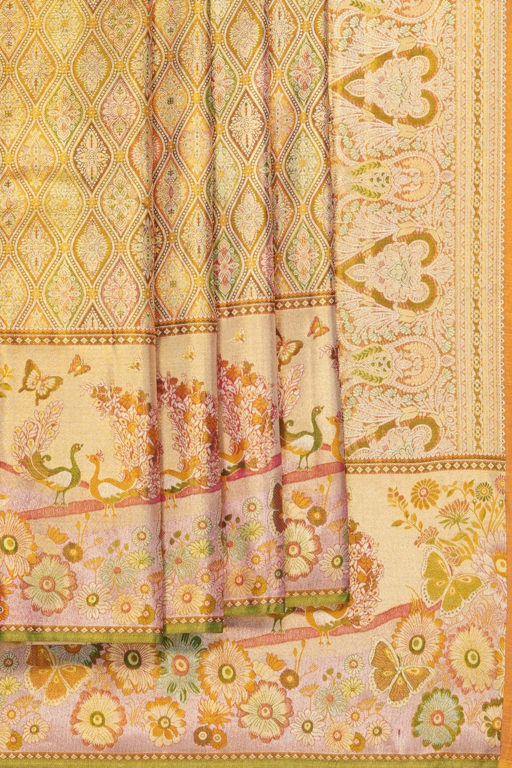 Image of Vintage Gold Kanchipattu Brocade Saree