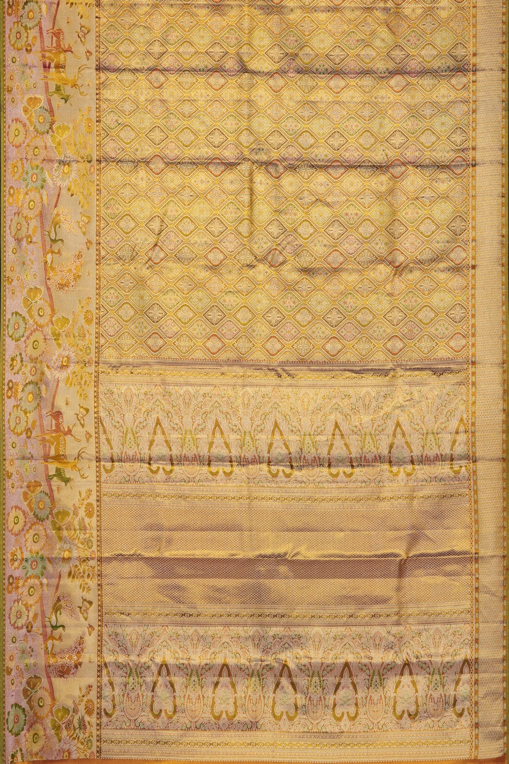 Image of Vintage Gold Kanchipattu Brocade Saree