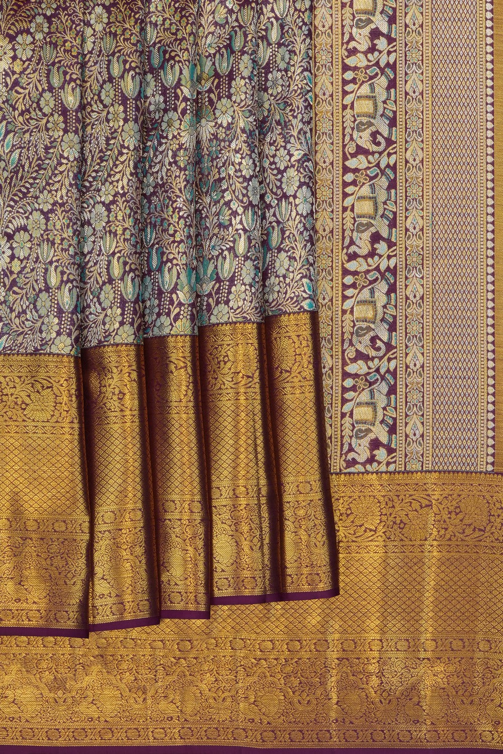 Image of Vintage Purple Kanchipattu Brocade Saree