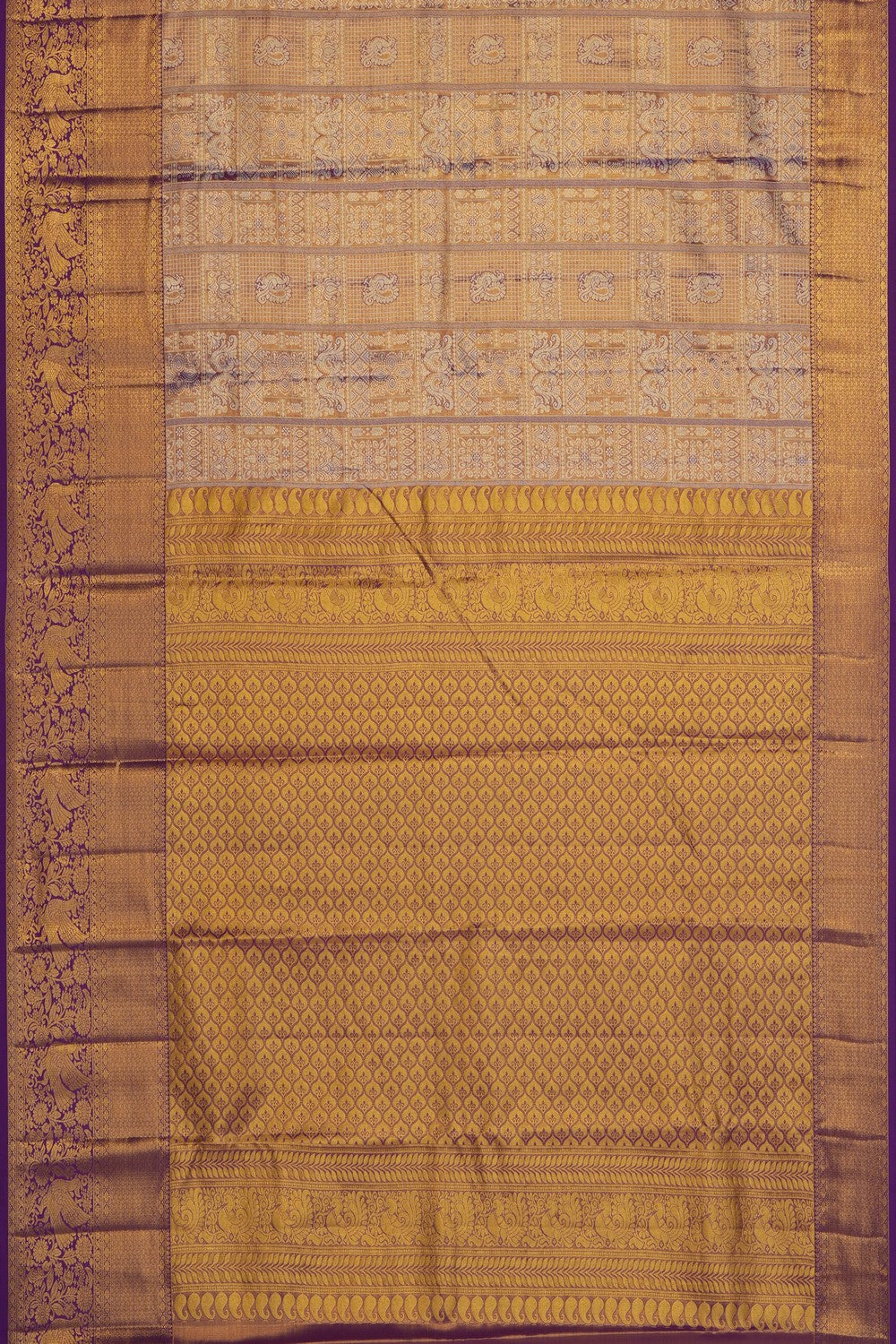 Image of Purple Kanchipattu Tissue Brocade Saree