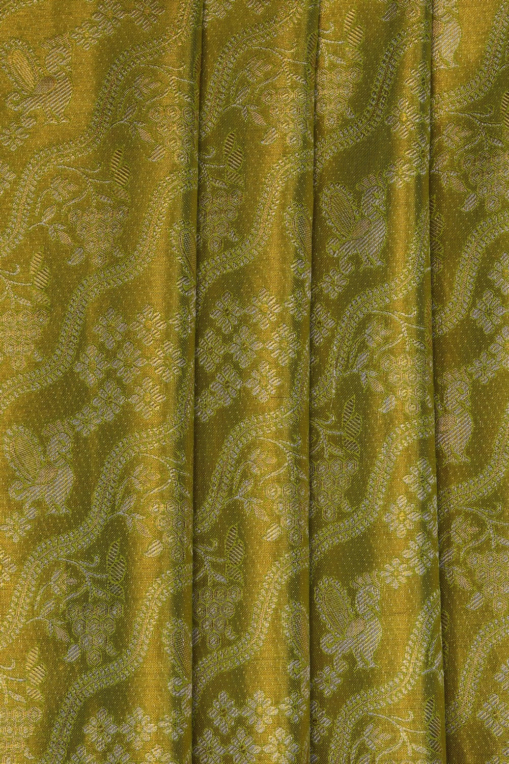 Image of Green Kanchipattu Tissue Brocade Saree