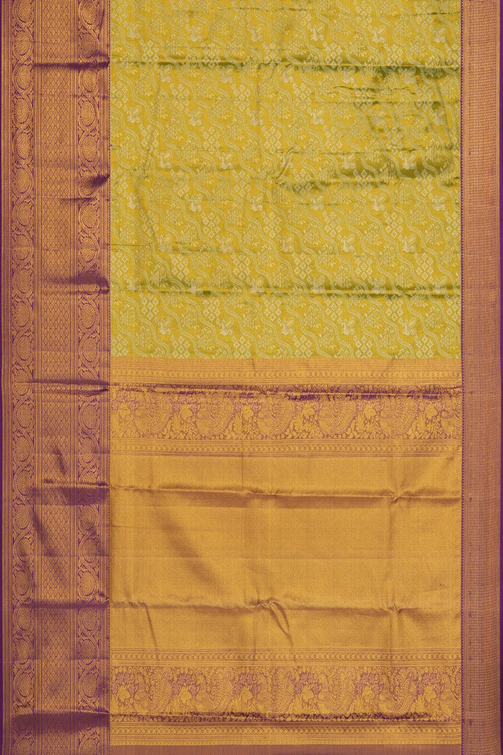 Image of Green Kanchipattu Tissue Brocade Saree
