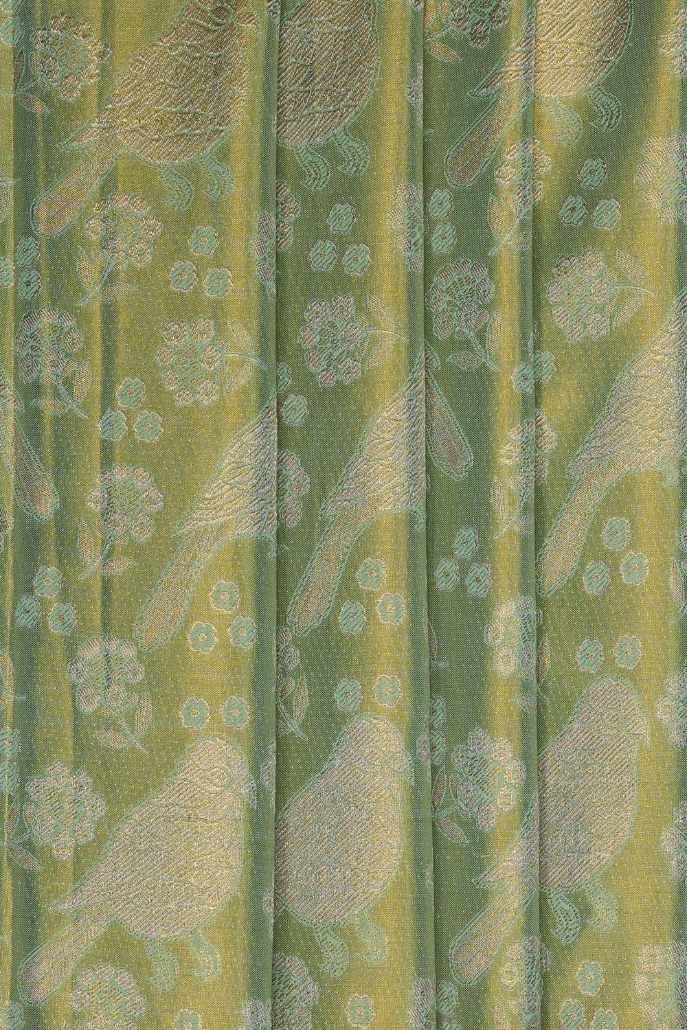Image of Green Kanchipattu Tissue Brocade Saree