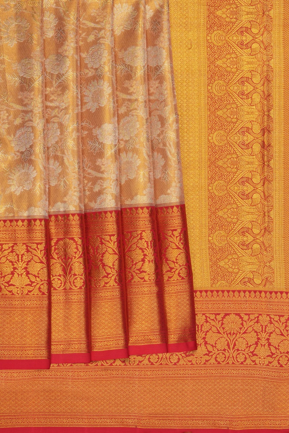 Image of Gold Kanchipattu Tissue Brocade Saree
