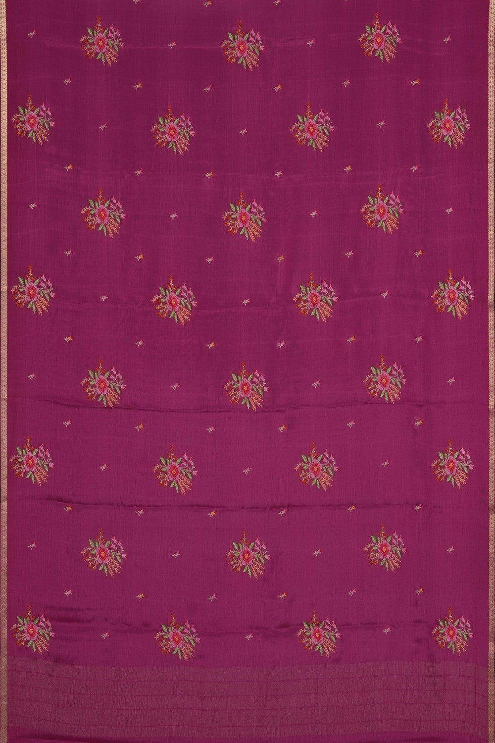 Image of Pink Crepe Embroidery Saree