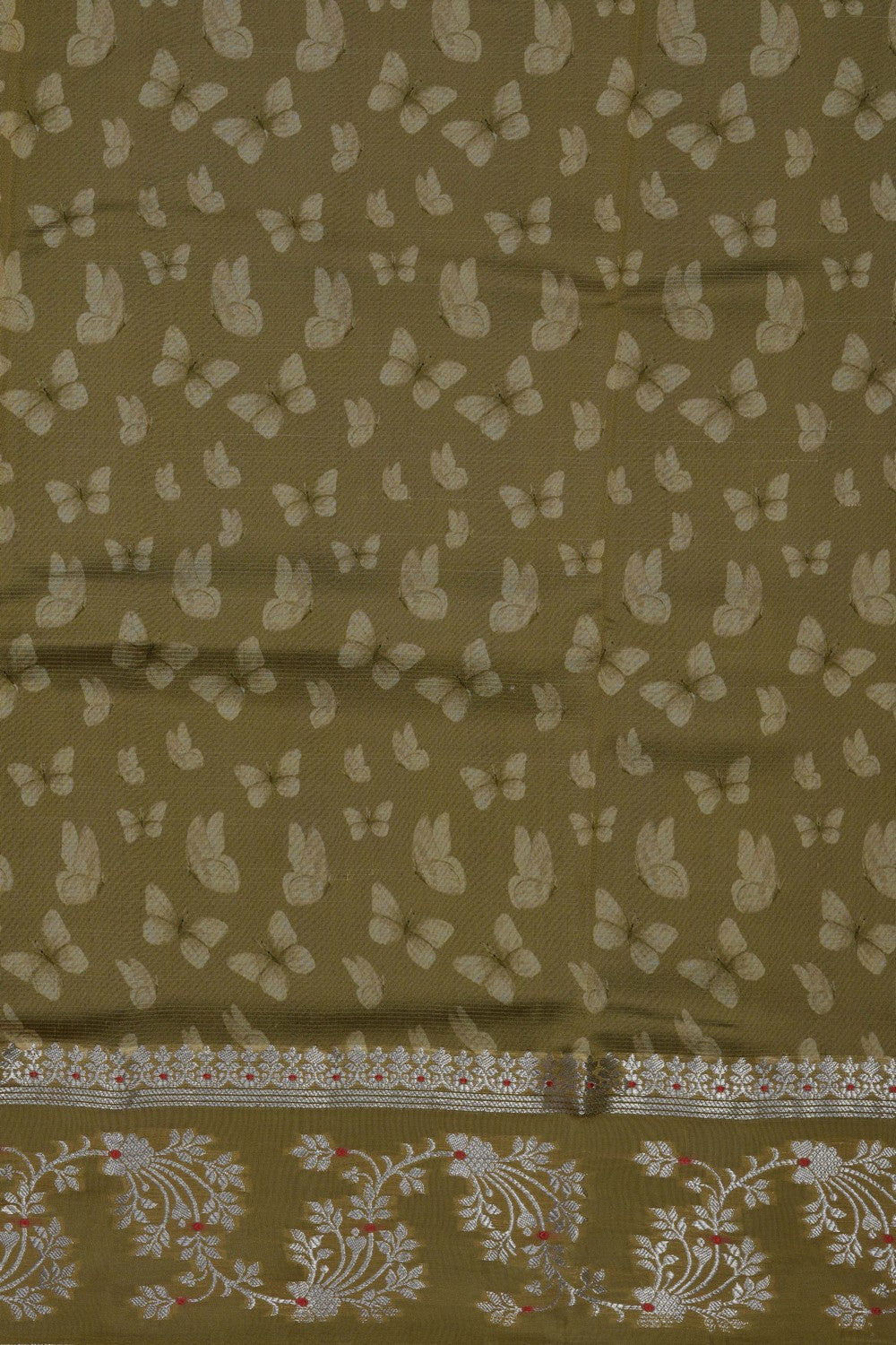 Image of Coral Orange Printed Saree