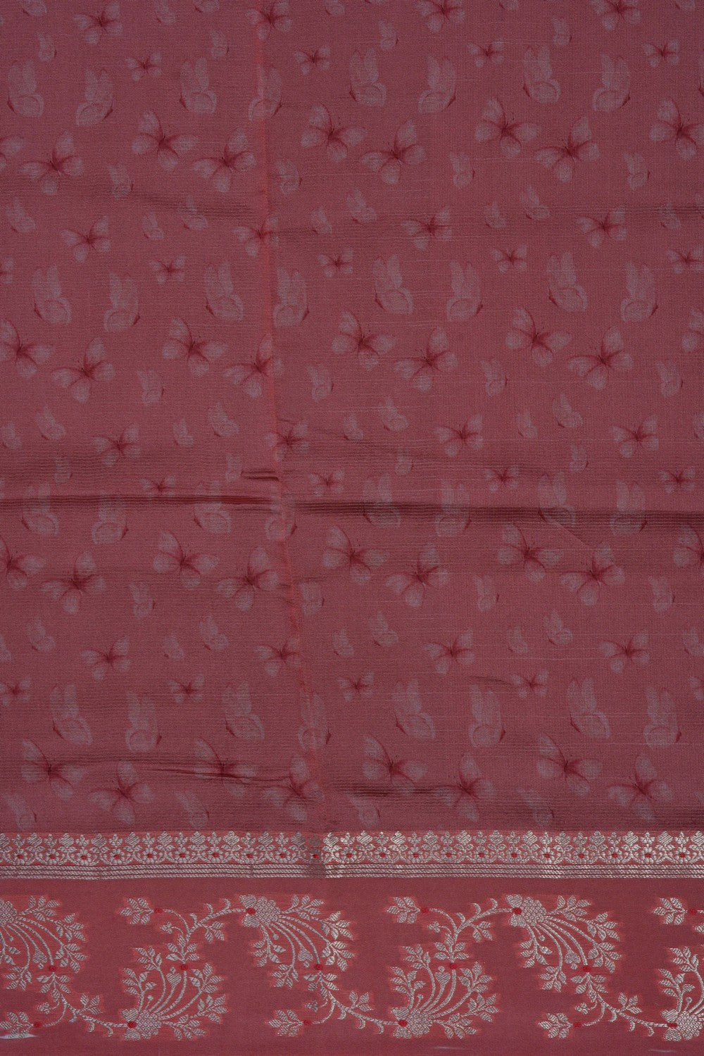 Image of Coral Pink Printed Saree