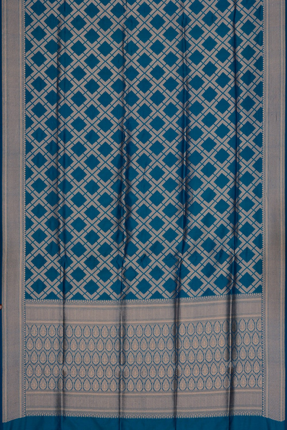Image of Blue Banarasi Brocade Saree