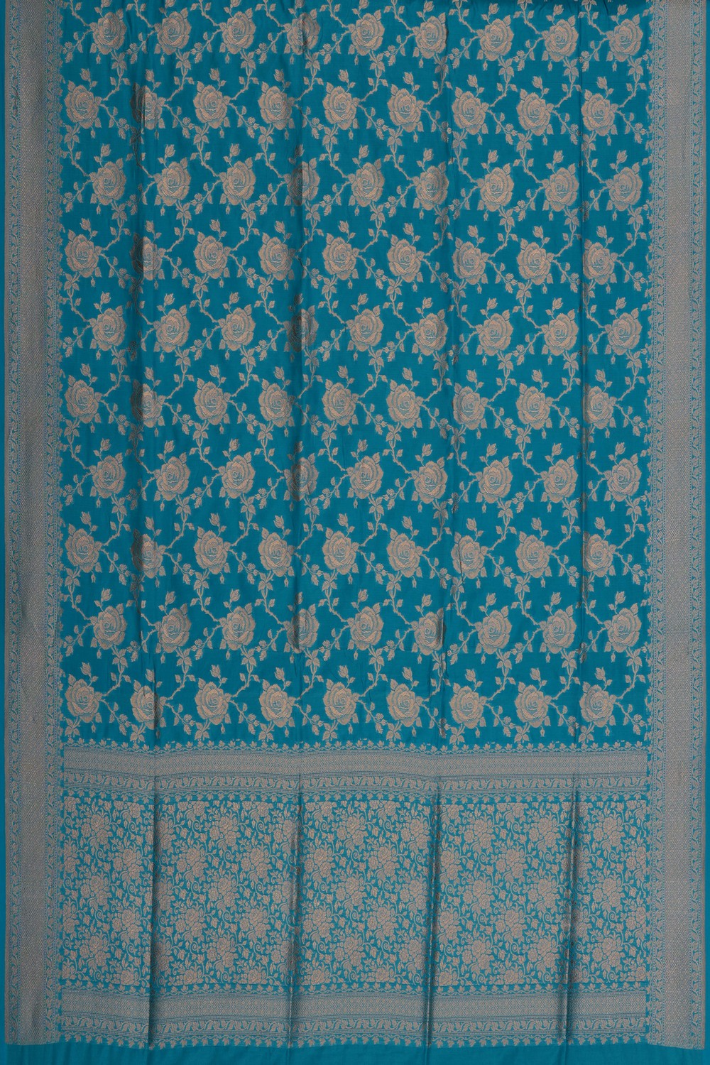 Image of Blue Banarasi Brocade Saree