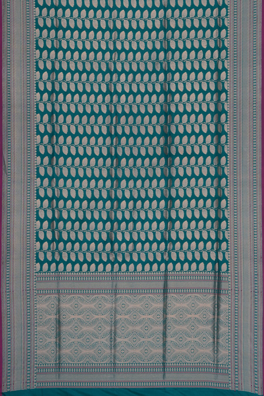 Image of Teal Green Banarasi Brocade Saree
